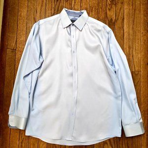 J.VER Men's Casual Long Sleeve Dress Shirt - Size Large, Color Blue